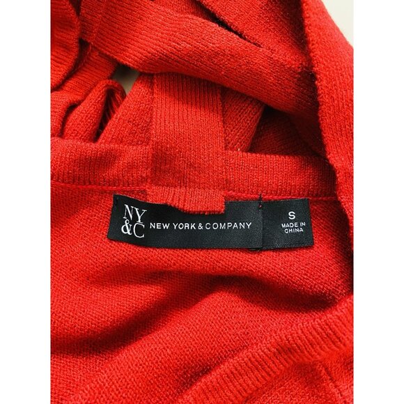 New York and Company Womens Size Small Red Cross Back Sweater Lattice Back NY&Co - Picture 3 of 8